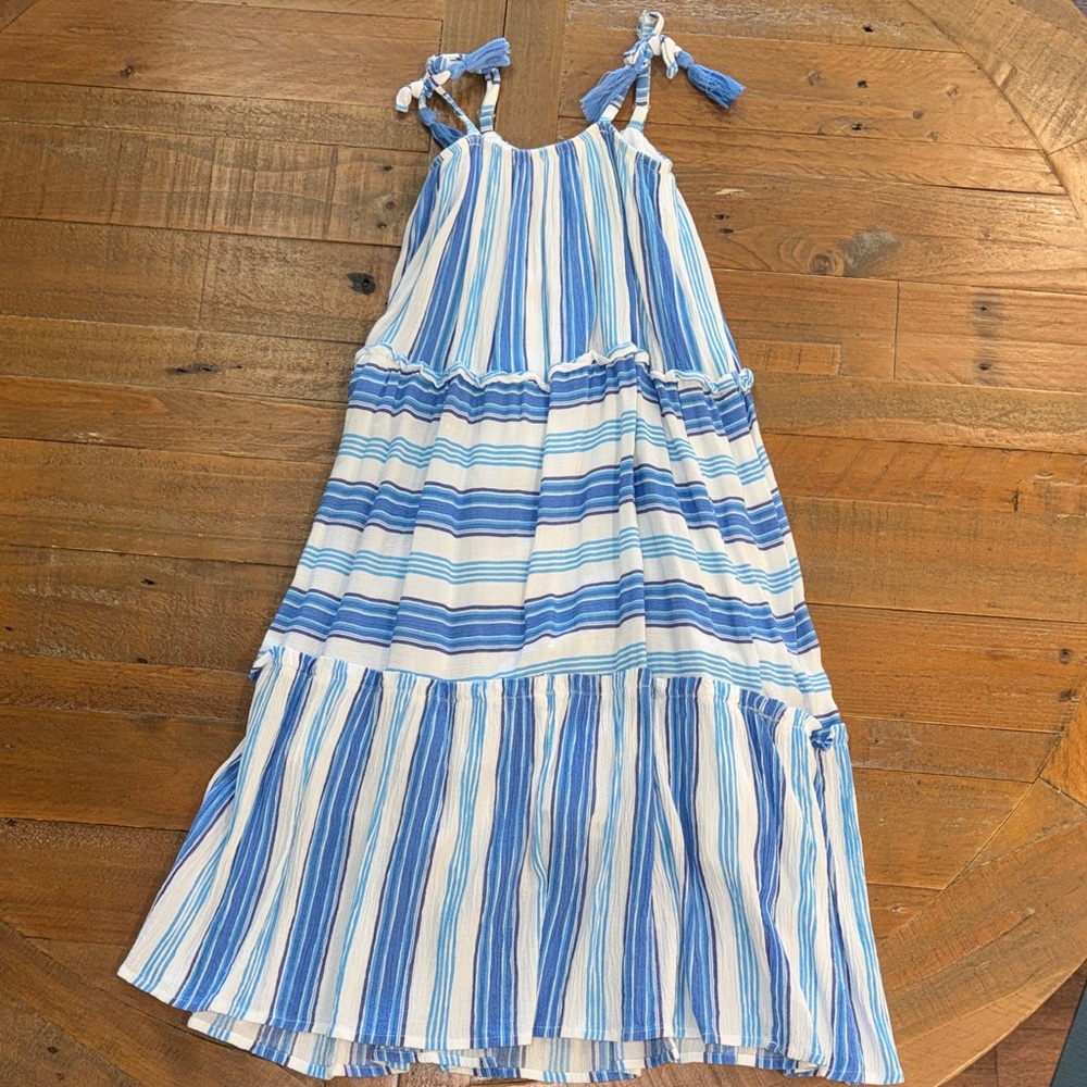 Jessica Simpson Striped Blue and White Kids Dress